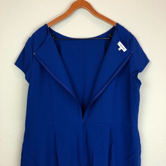 Jones Studio 22W Dress Blue Midi Cap Sleeve D - Picture 6 of 8